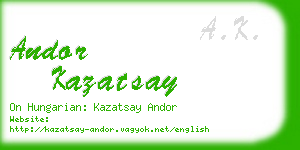 andor kazatsay business card